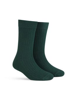 Dynamocks - Men & Women Cotton Stripes Crew Length Olive Socks