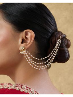 Indinoor - Saanviya Temple Ear Chain Earrings
