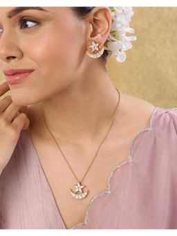 Indinoor - Chaand Sitare Kundan Polki Necklace Set