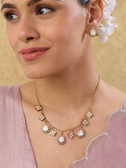 Indinoor - Kloveri Kundan Polki Necklace Set