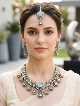 RUNORAA - Moonlit Aqua Jewellery Set