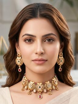 RUNORAA - Maharani Flora Necklace Set