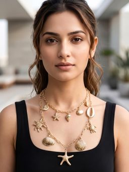 RUNORAA - Golden Tide Charm Necklace