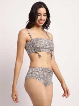AOBA - Women Ruched Bralette & Tie-Up Briefs Swim Set