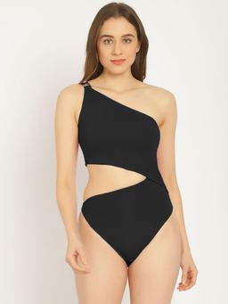AOBA - Women Solid One-Shoulder Cut-Out Monokini