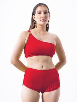 AOBA - One-Shoulder Solid Bikini Set