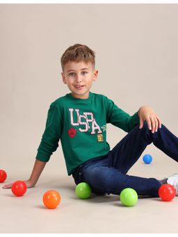 U.S. POLO ASSN. - Brand Printed Regular Fit Sweatshirt Green