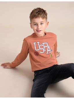 U.S. POLO ASSN. - Brand Printed Regular Fit Sweatshirt Orange