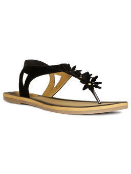 Bata - Women Floral Casual Flats- Black