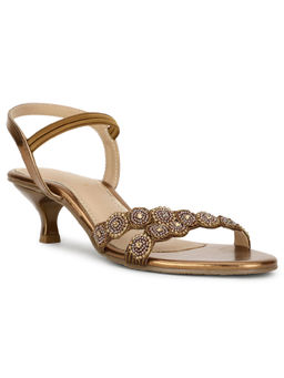 Marie Claire - Women Slip-On Self- Design Heels- Brown