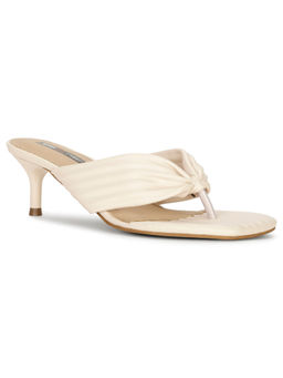 Bata - Women Slip-On Solid Heels- Beige
