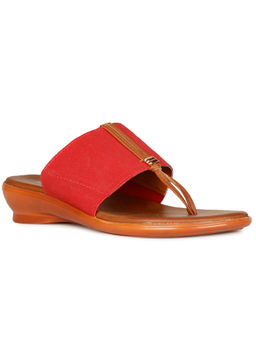 Bata - Women Solid Casual Platform Heel Sandals- Red