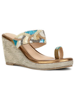 Marie Claire - Women Slip-On Embellished Wedges- Multi- Color
