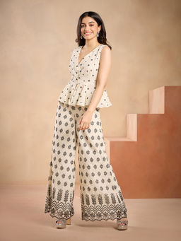 Gajra Gang - Navya White Chikankari Embroidered Co-ord Set GGSKD35 (Set of 2)