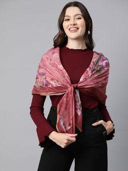 Silk Land - Maroon Women's Digital Printed Scarf