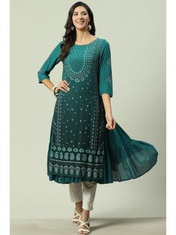 Biba - Green Printed Kurta