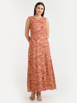 Zink London - Womens Multi-color Printed Maxi Dress