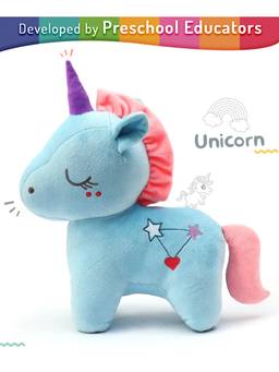 Intelliskills - 33 Cm Hug O Feel Plush Toys Unicorn Blue