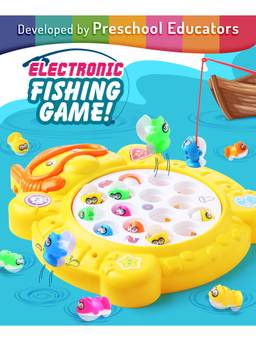 Intelliskills - Go Fish! Vibrant Multicoloured Rotating Electronic Fishing Game
