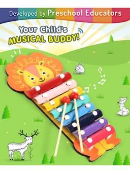 Intelliskills - Wooden Lion Xylophone Musical Toy