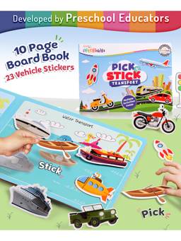 Intelliskills - Pick N' Stick Transport Premium Activity Board Book