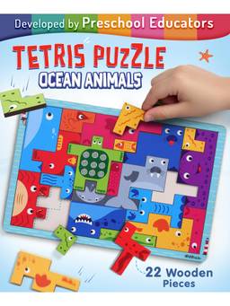 Intelliskills - Wooden Tetris Puzzle - Ocean Animals For Kids