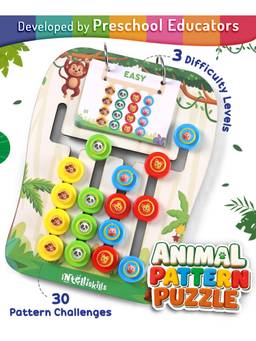 Intelliskills - Wild Animals Jungle Theme Pattern Puzzle For Kids