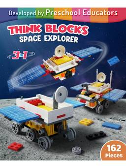 Intelliskills - Think Blocks: 3-In-1 Space Explorer Craft Construction & Building Set