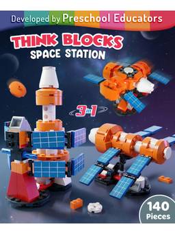 Intelliskills - Think Blocks: 3-In-1 Space Station Construction & Building Set
