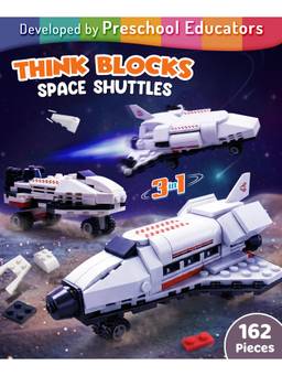 Intelliskills - Think Blocks: 3-In-1 Space Shuttles Construction & Building Set