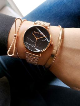 Joker and Witch - Joker & Witch Jacoba Marble Dial Rose Gold Watch Bracelet Stack Set of 3 (L)