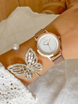 Joker and Witch - Joker & Witch Leila Rose Gold Watch Bracelet Stack (L)