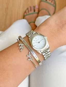 Joker and Witch - Joker & Witch Snowflake Silver Watch Bracelet Stack Set of 3 (L)