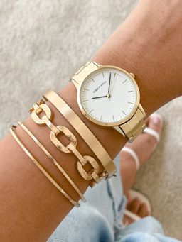 Joker and Witch - Joker & Witch Shaileen Gold Watch Bracelet Stack (L)