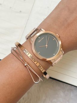 Joker and Witch - Joker & Witch Mitzi Rose Gold Watch Bracelet Stack Set of 3 (L)