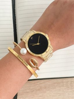 Joker and Witch - Joker & Witch Clarabelle Gold Watch Bracelet Stack Set of 3 (L)