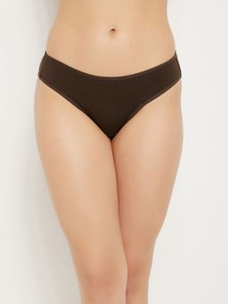 Clovia - Low Waist Bikini Panty In Brown - Cotton