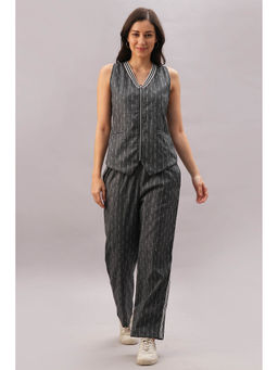 Tuna London - Grey Stripes Sleeveless Comfy Cotton for Effortless Style Co-Ord (Set of 2)