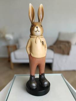Sun Mun Decors - Standing Hipster Rabbit Figurine, Hoodie No. 8