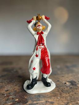 Sun Mun Decors - Vintage Harlequin Cymbal Clown Figurine