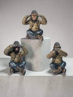 Sun Mun Decors - Gorilla Figurine Set of 3