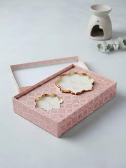 The Home Co - Luxury Gold-Rimmed Lotus Scented Candle Gift Set of 2