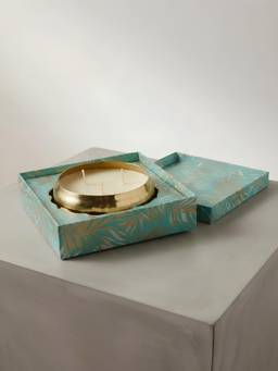 The Home Co - Gold Bowl 3-Wick Scented Candle in Blue Gift Box