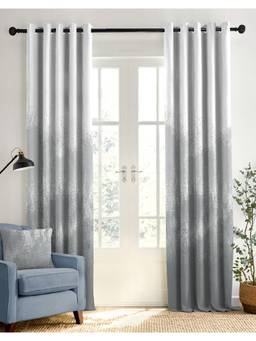 CASABLEU - Aurex Cool Grey Whiteout Room Darkening Curtains (Pack of 2)
