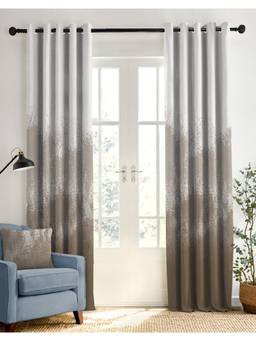 CASABLEU - Aurex Neutral Brown Whiteout Room Darkening Curtains (Pack of 2)