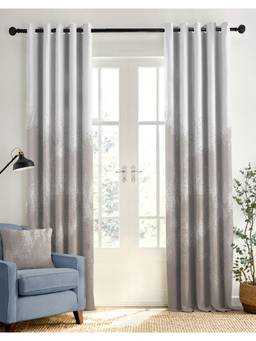 CASABLEU - Aurex Warm Grey Whiteout Room Darkening Curtains (Pack of 2)