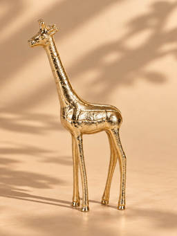CASA DECOR - Gold Aluminium Giraffe Figurine Showpiece for Tabletop