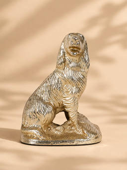 CASA DECOR - Gold Aluminium Dog Figurine Showpiece for Tabletop
