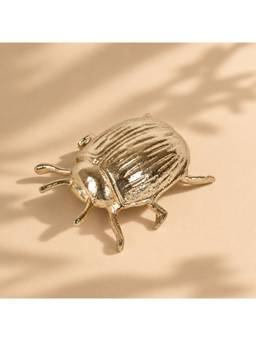 CASA DECOR - Gold Aluminium Beetle Figurine Showpiece for Tabletop