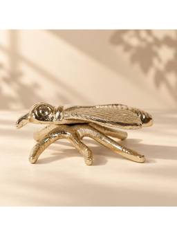 CASA DECOR - Gold Aluminium Grasshopper Figurine Showpiece for Tabletop